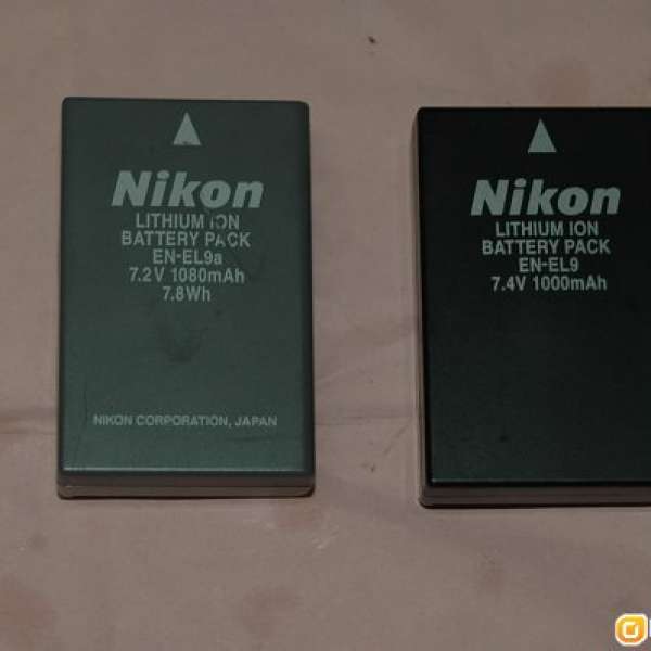 Nikon En-EL14, EN-EL9, EN-EL9a 原廠電池 D60 D40  D5000 D3000 D8000