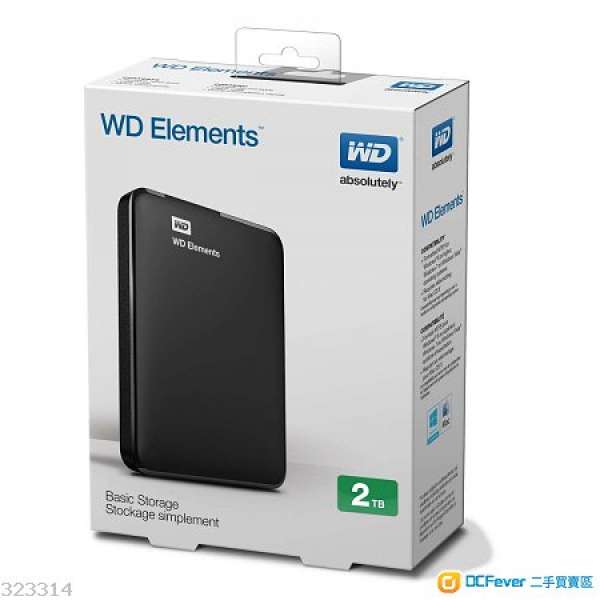 [全新未開封] Western Digital WD Elements Portable 2TB[ 2.5 Macbook ,Win 10]