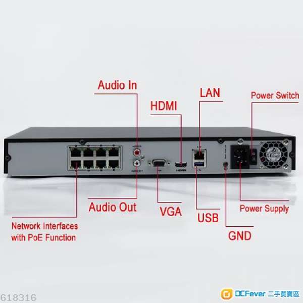 海康威 HIKVISION DS-7608NI NVR CCTV錄影主機 8CH PoE / IP CAM