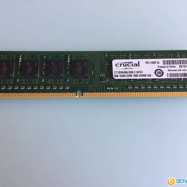 Crucial 8GB Single DDR3 1600 240-Pin Desktop Memory CT102464BA160B RAM