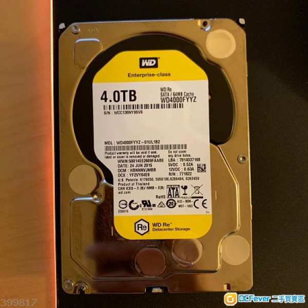 WD4000FYYZ HD 4TB x1 (黃色企業版)