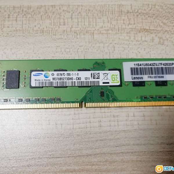 Samsung DDR3 1600MHz 4GB 雙面