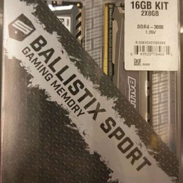 全新未開封 Crucial Ballistix Sport LT DDR4 3000 16GB kit (8GBx2)