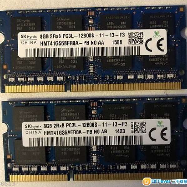 二手 Hynix notebook DDR3L RAM (8GBx2) PC3L-12800S-11-13-F3