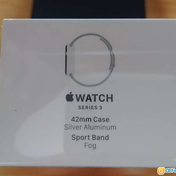 (全新未拆) Apple Watch Series 3 42mm 銀色鋁金屬錶殼配霧灰色運動錶帶