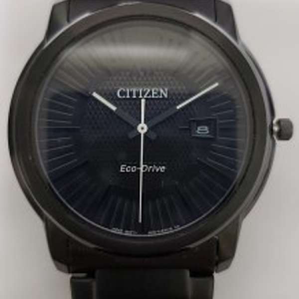 Citizen (星辰)  全黑鋼 – 日曆  Eco Drive 錶 – 99% 新