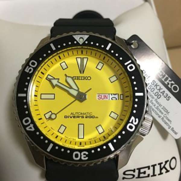 Seiko SKXA35 黃面自動潛水錶