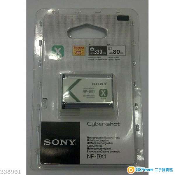 100% New Sony RX100 NP-BX1 原廠電池X 系列鋰離子充電池  容量約： 3.6V / 4.5Wh ...