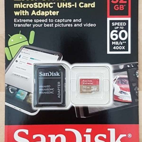 SanDisk Extreme 32GB microSDHC card with Adaptor