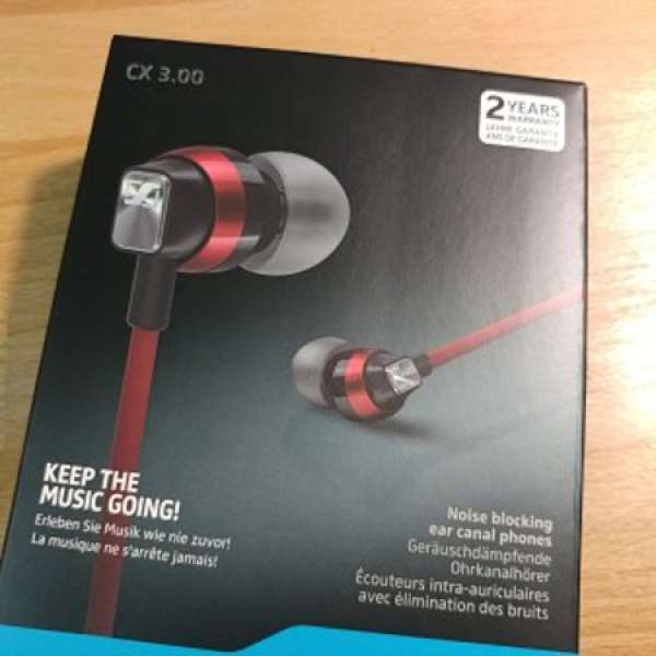 放100%全新Sennheiser CX 3.00 紅色耳機Earphone