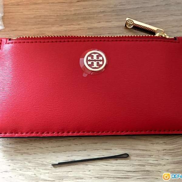 TORY BURCH Parker Leather Zip Card Case