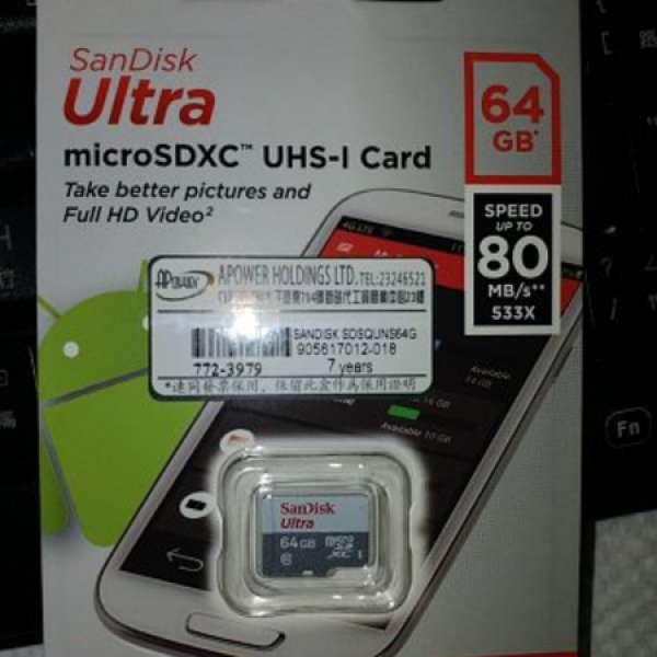 SanDisk Card 64GB( 原廠7年保養 ) ( 全新 )