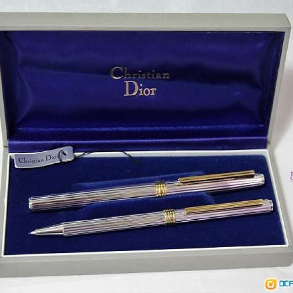 全新Dior 金銀杆墨水筆 18k金嘴 瑞士制造 有盒有證 (買一送一鉛芯筆)