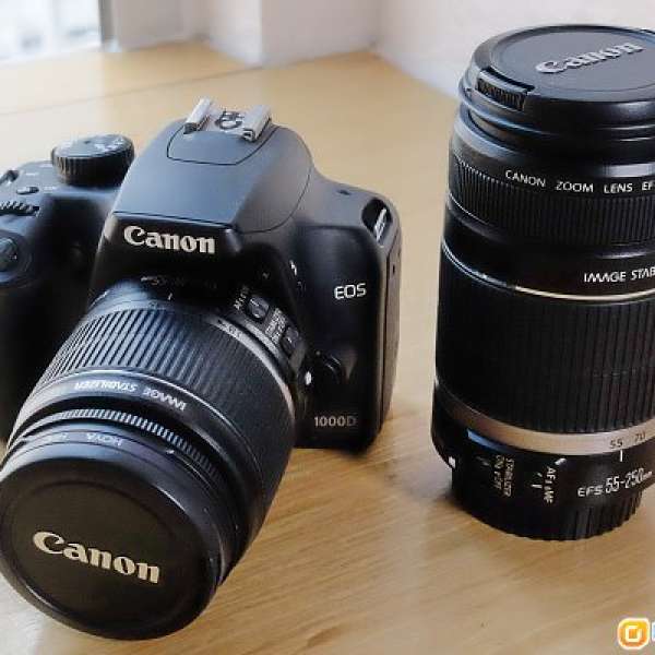 Canon EOS 1000D ／ 18-55mm f/3.5-5.6 IS ／ 55-250mm f/4-5.6 IS (可散賣)