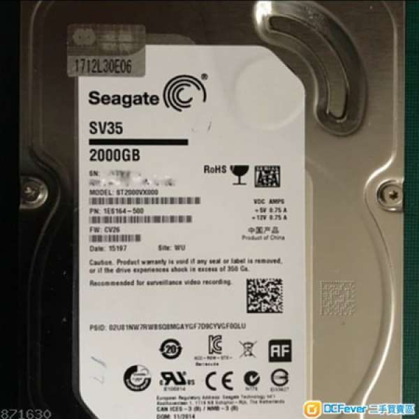 (FS) Seagate SV35.6 ST2000VX000 2TB 7200 RPM 64MB Cache