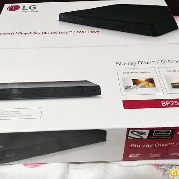 全新 LG Blu-ray DiscTM/DVD Player 藍光播放機 BP250  HK$350