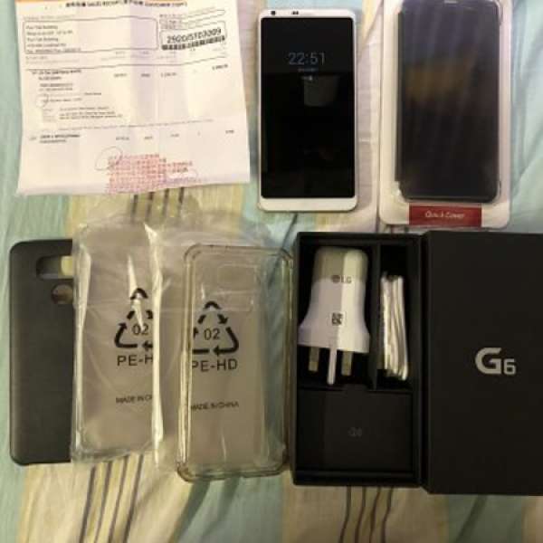 LG g6 行貨白色有盒全套有單有保養99%新跟全新原廠quick cover及2個水晶套