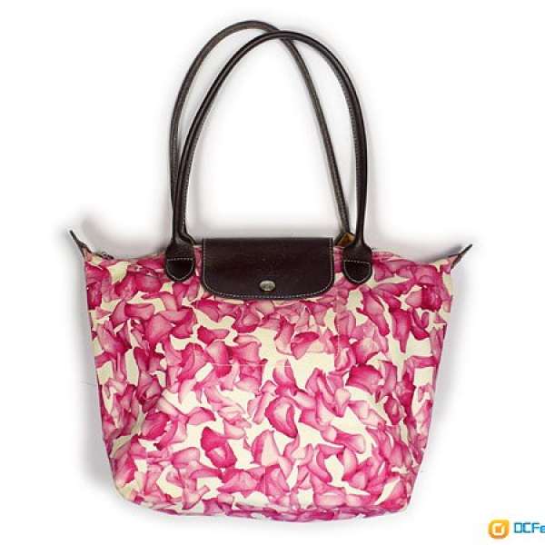 Longchamp Paris 紅玫瑰花 購物包 手袋 handbag