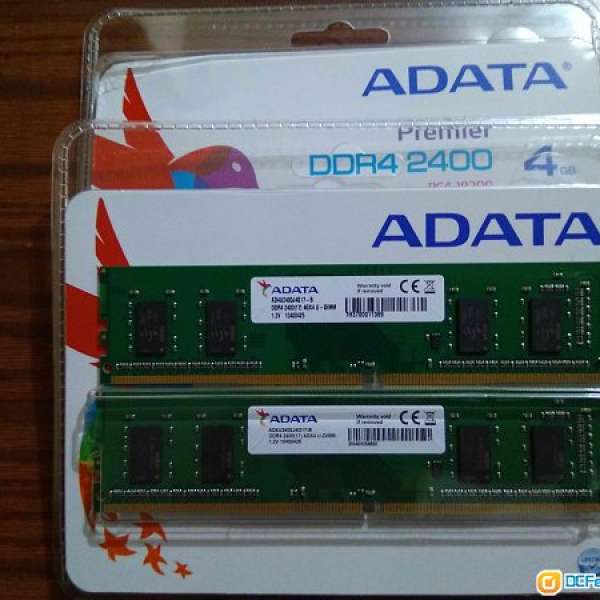 Adata DDR4 2400 4GB X 2條 =8GB卓面電腦