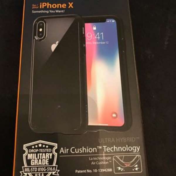 iPhone X 專用Spigen SGP Ultra Hybrid 四邊全包 軟邊透明硬底殼-黑色