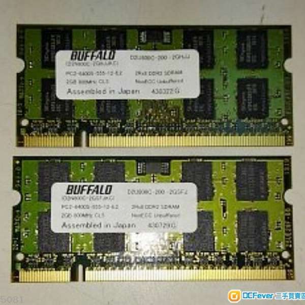 Buffalo DDR2  2g  notebook ram 2 條