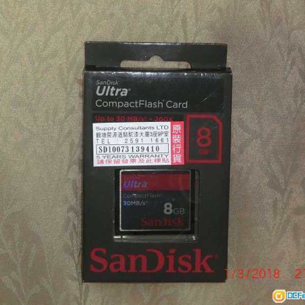 New Not Open SanDisk 8G high speed compact flash CF Card not SD card