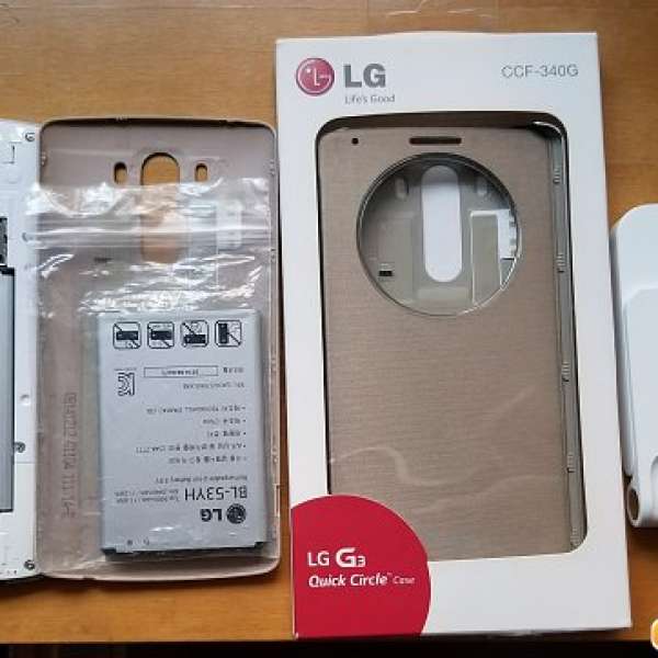 LG G3 壞機+雙電+原廠窗囗機套+無線充