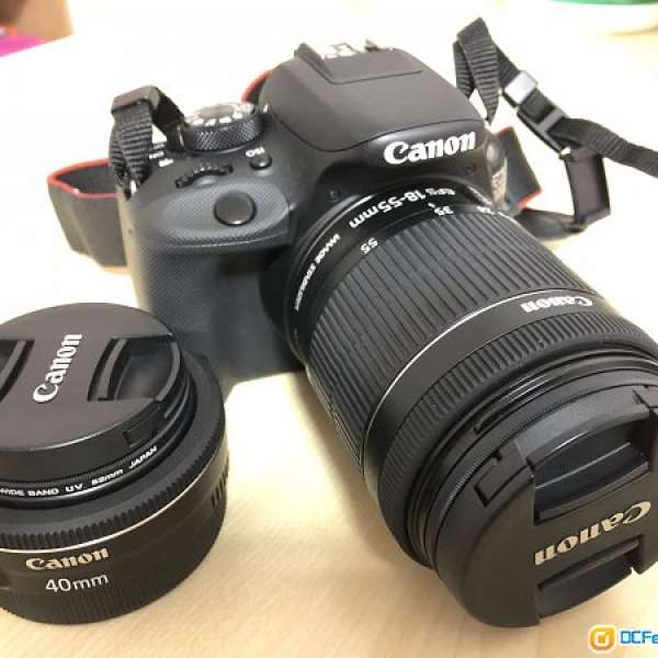 Canon 100d 連原廠18-55mm Kit 鏡頭和40mm F2.8鏡頭