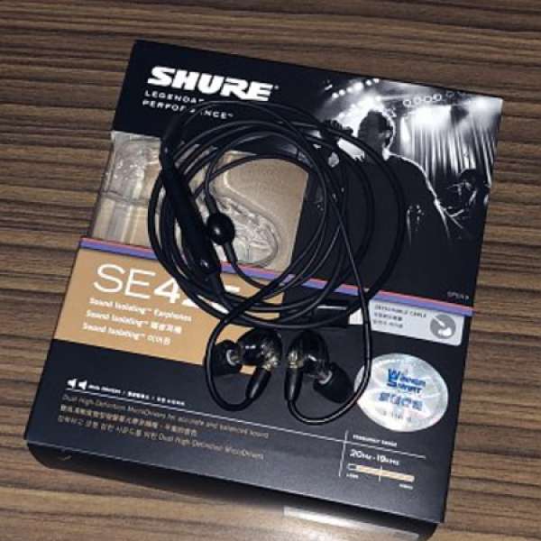 Shure SE425 黑 Sound Isolating Earphones 99%新 一年保養(可附加iPhone Lightning)