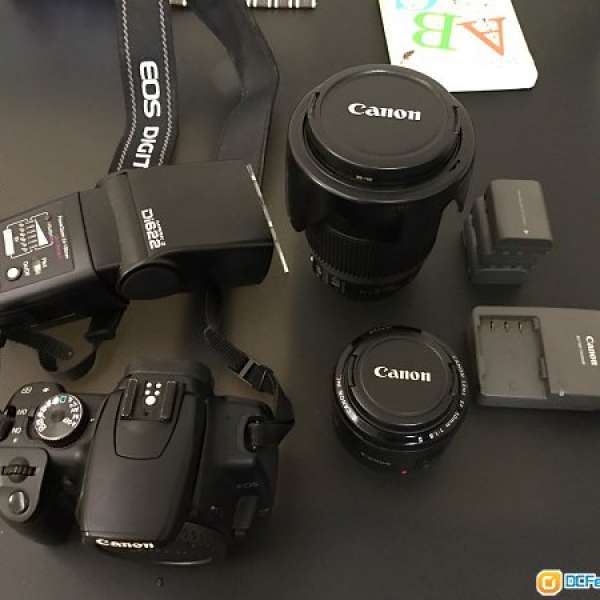 Canon 400D 連 50 1.8，18-200 f/3.5-5.6 及閃燈