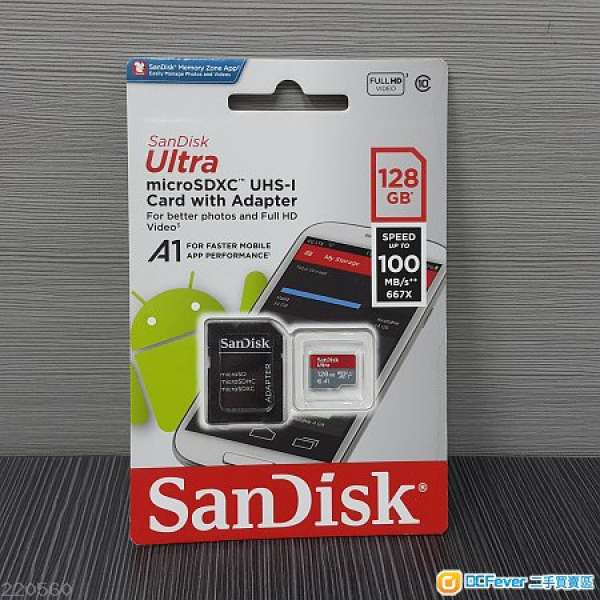 全新 SanDisk ULTRA microSD A1 UHS-I 128GB CARD 100mb/s