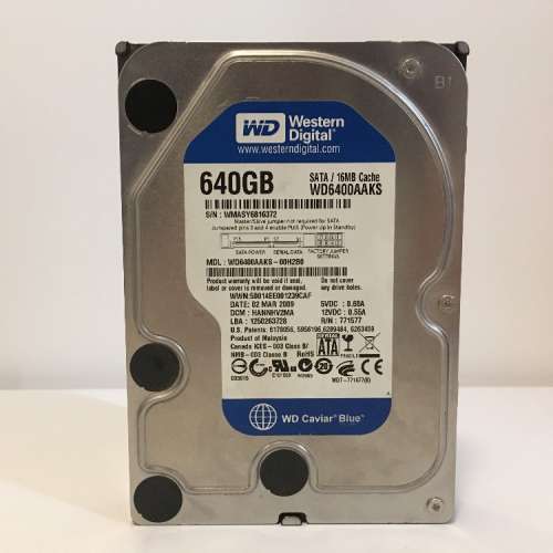 WD 640 gb 3.5" SATA HDD  (WD6400AAKS)