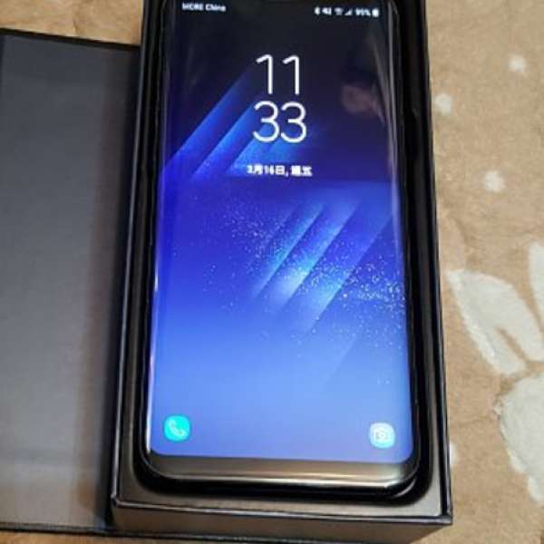 97%新.Samsung galaxy s8+ black 64GB 雙卡全套 跟三星原厰無線充電器(NG930)