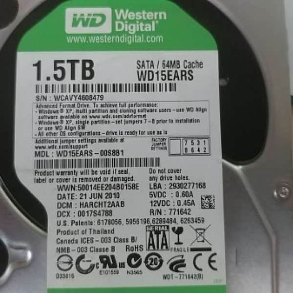 WD 1.5tb HDD
