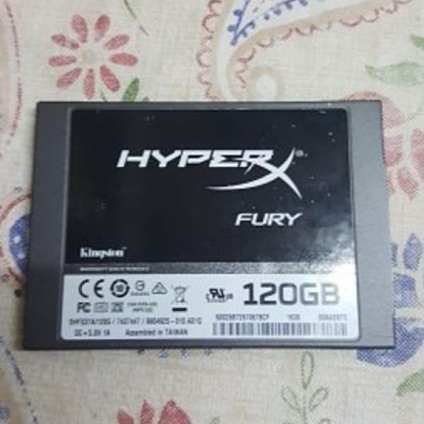 出售二手Kingston hyper X fury 120g ssd (升級拆出，百份百可以正常使用)