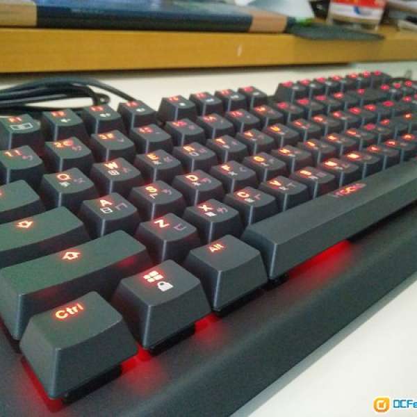 Irocks K65MS 機械鍵盤 青軸 紅光 99%新, mechanical keyboard, Cherry MX Blue, Red