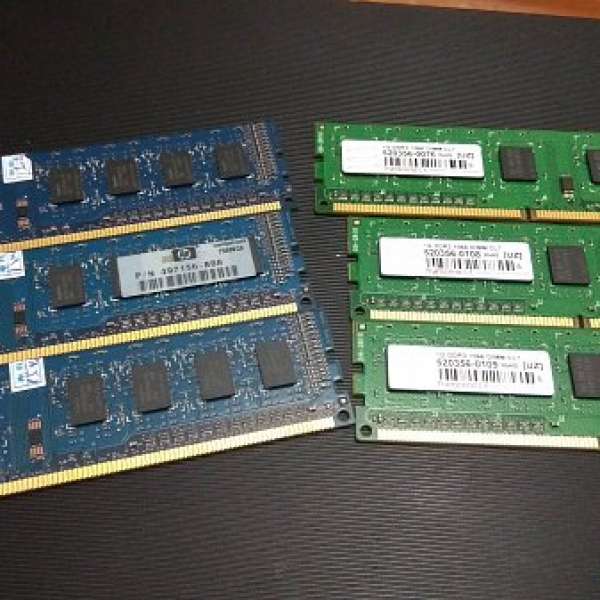 DDR3 1066/1333 1GB Ram 6條