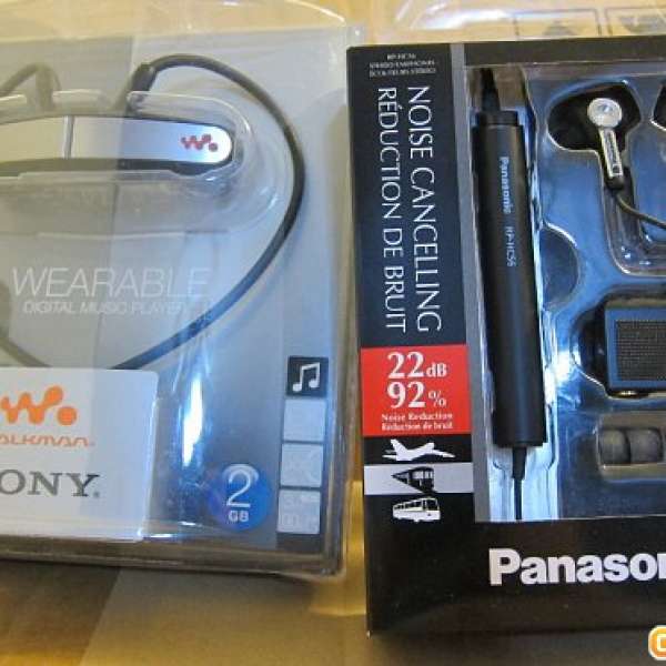 Panasonic 降噪耳筒 + Sony 掛耳式 MP3 播放機