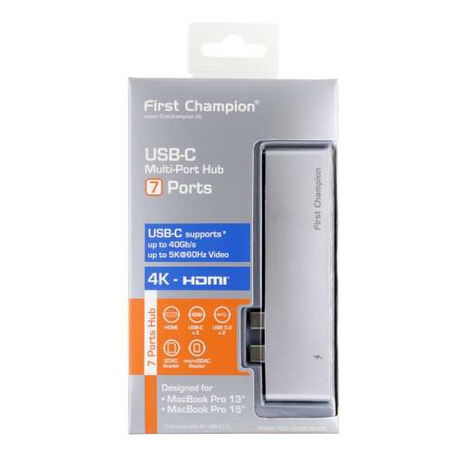 (平放)USB Type-C 3.1 7 in 1 Multi-Port Hubs
