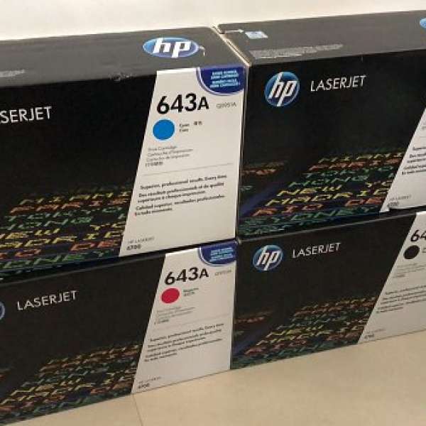 HP 643A 全新 品紅/青/黃/黑 各一盒 放賣