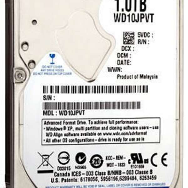 WD1TB SATA II 內置2.5吋