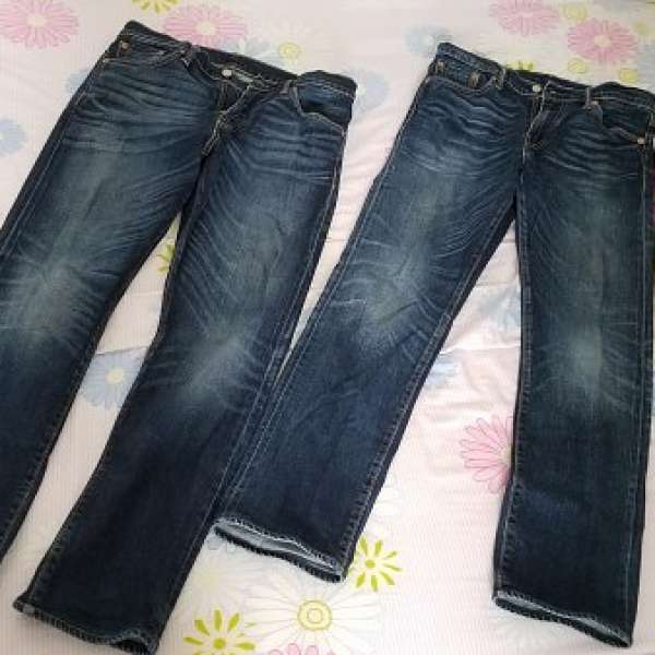 平售:不分開售不議價$600全包2條有99%新原廠Levi's男裝504深藍色牛仔褲2條