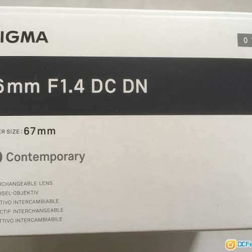 99.9%新 只用過兩次 Sigma 16 mm f 1.4 DC DN 16mm f1.4 for Sony E-mount