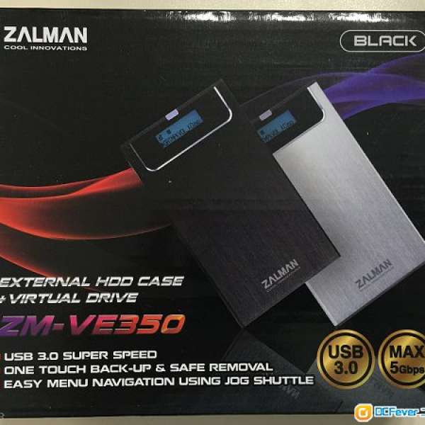 二手Zalman ZM-VE350 USB 3.0 Virtual CD Hard Disk Case (黑色)