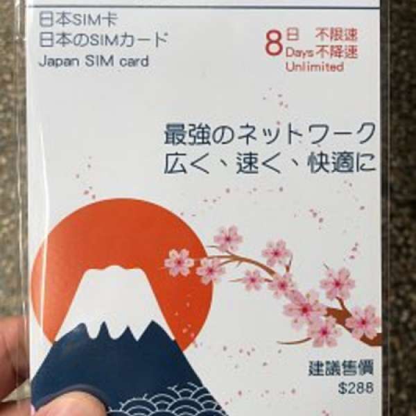 8天任用日本Docomo無限4G數據卡