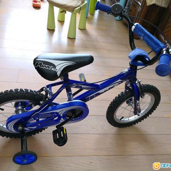 99% new，台灣製作，PONY 14寸 BMX 兒童單車 - 藍色 有輔助輪