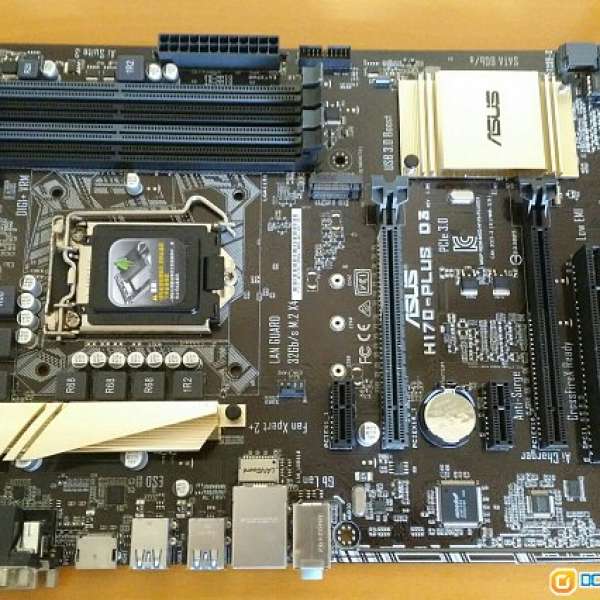 (有保支援DDR3記憶體) Asus H170-PLUS D3 主板連背板 (代理保養至2018年7月)