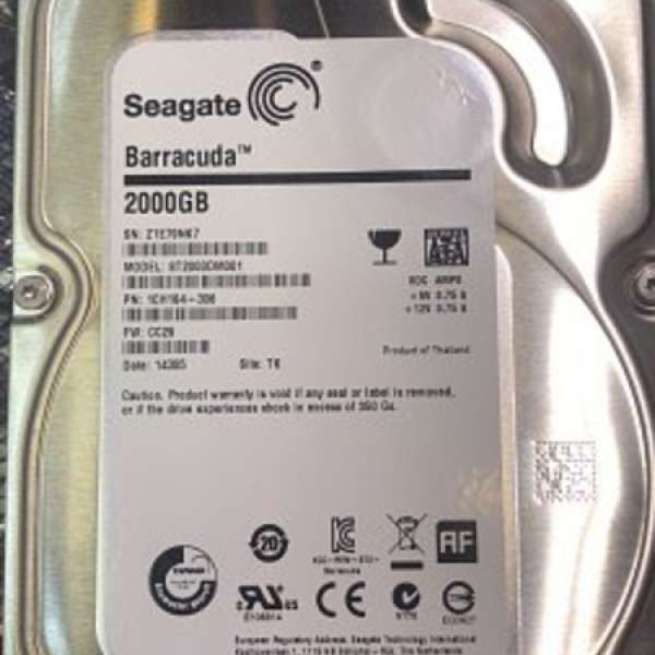 2手 Seagate 2TB 7200 64MB HDD