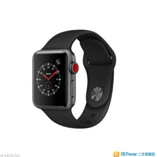 全新Apple watch Series 3 (38mm) GPS+LTE Sport Black 太空灰運動錶帶