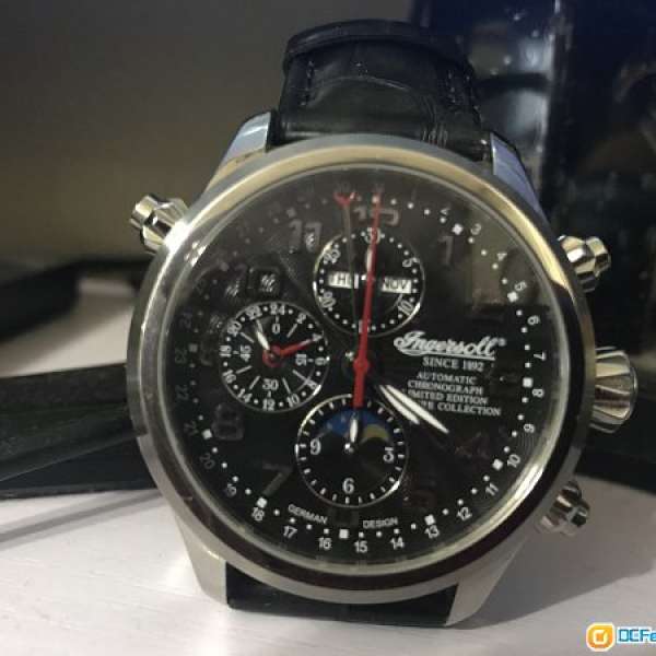Ingersoll 日月星期 自動計時手錶 47mm full set 99%新